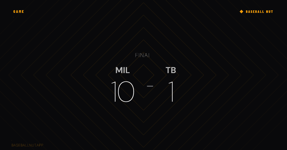 Milwaukee Brewers vs Tampa Bay Rays — Live | Baseball NUT